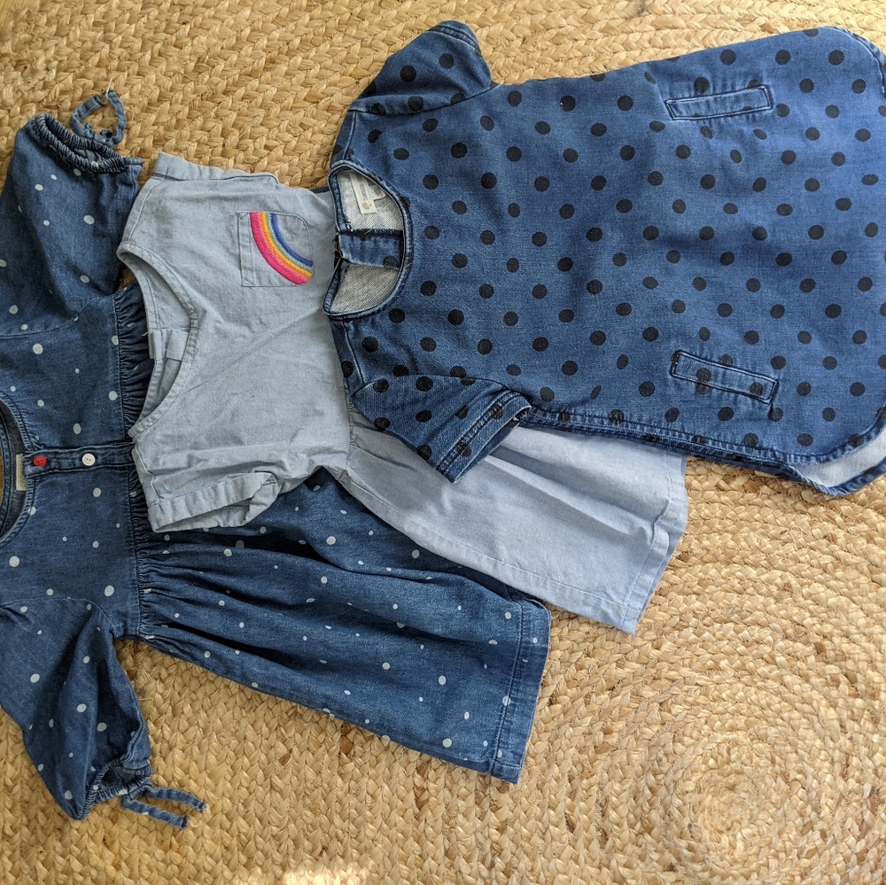 Bundle of 3 girls 3T chambray dresses